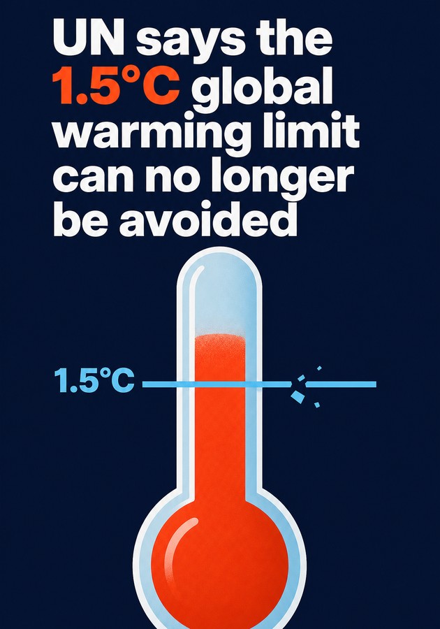 Book cover of UN says the 1.5°C global warming limit can no longer be avoided by 12min Originals — critical summary review on 12min