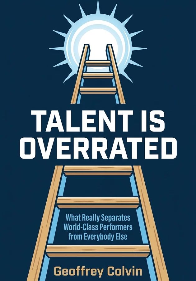 Book cover of Talent Is Overrated by Geoffrey Colvin — critical summary review on 12min