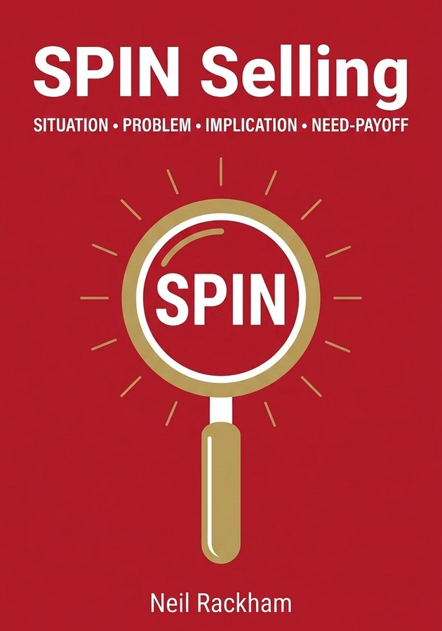 Book cover of SPIN Selling by Neil Rackham — critical summary review on 12min