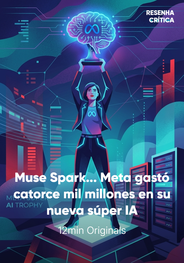 Portada del libro Muse Spark... Meta gastó catorce mil millones en su nueva súper IA, de 12min Originals — resumen crítico y reseña en 12min