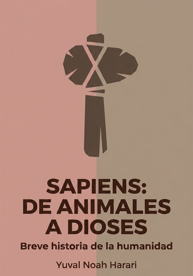 Portada del libro Sapiens: De animales a dioses, de Yuval Noah Harari — resumen crítico y reseña en 12min