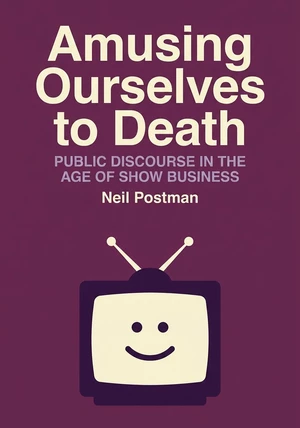 Book cover of Amusing Ourselves to Death by Neil Postman — critical summary review on 12min