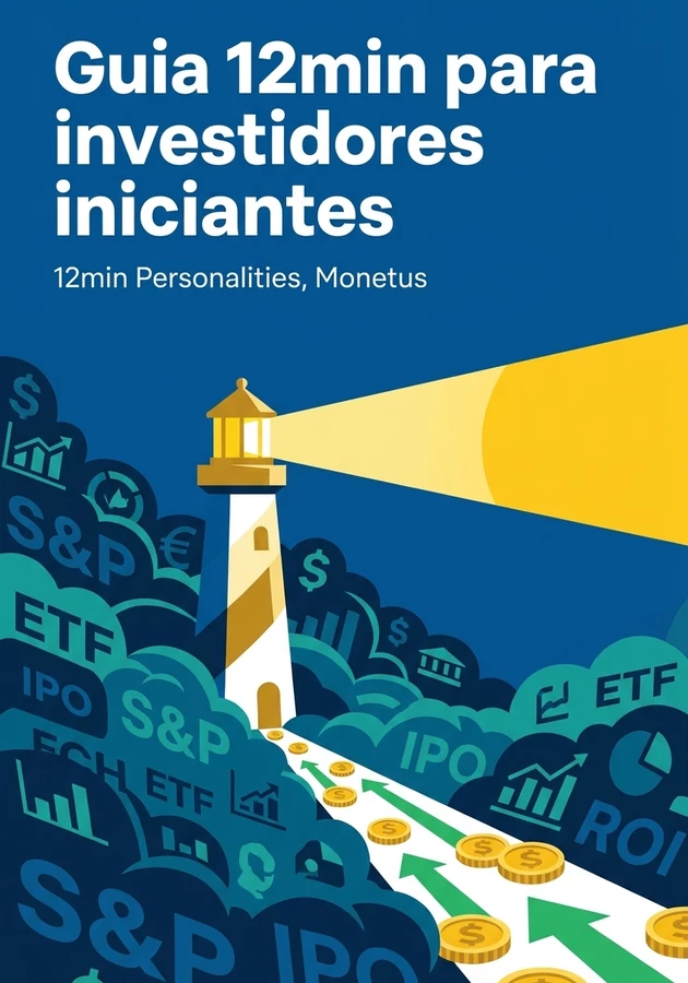 Capa do livro Guia 12min para investidores iniciantes, de 12min Personalities — resumo e resenha crítica no 12min