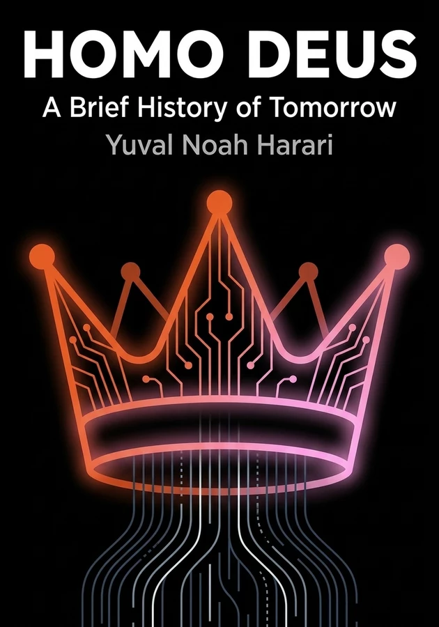 Book cover of Homo Deus by Yuval Noah Harari — critical summary review on 12min