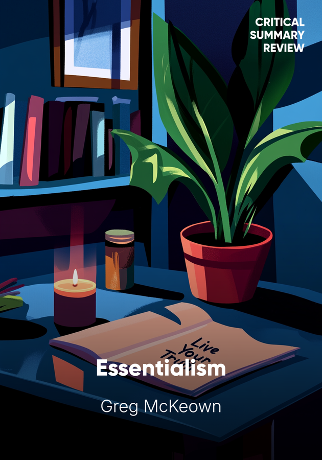 Book cover of Essentialism by Greg McKeown — critical summary review on 12min