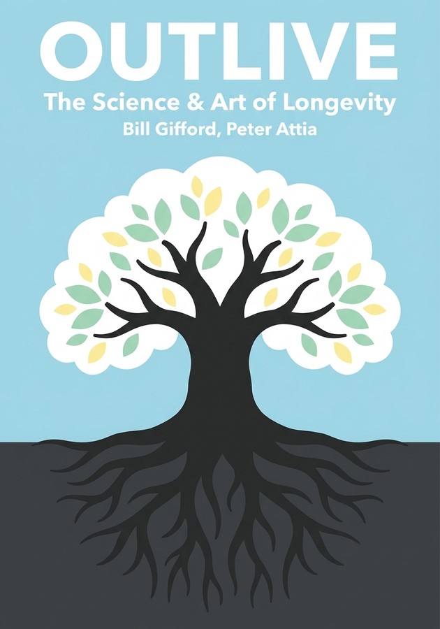 Book cover of Outlive by Peter Attia — critical summary review on 12min