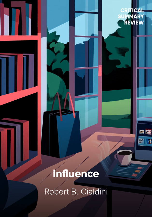 Book cover of Influence by Robert B. Cialdini — critical summary review on 12min