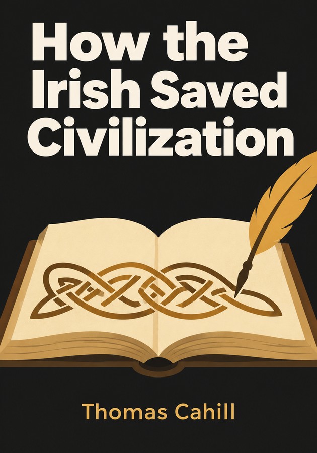 Book cover of How the Irish Saved Civilization by Thomas Cahill — critical summary review on 12min