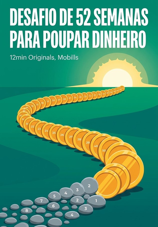 Capa do livro Desafio de 52 Semanas Para Poupar Dinheiro, de 12min Originals — resumo e resenha crítica no 12min
