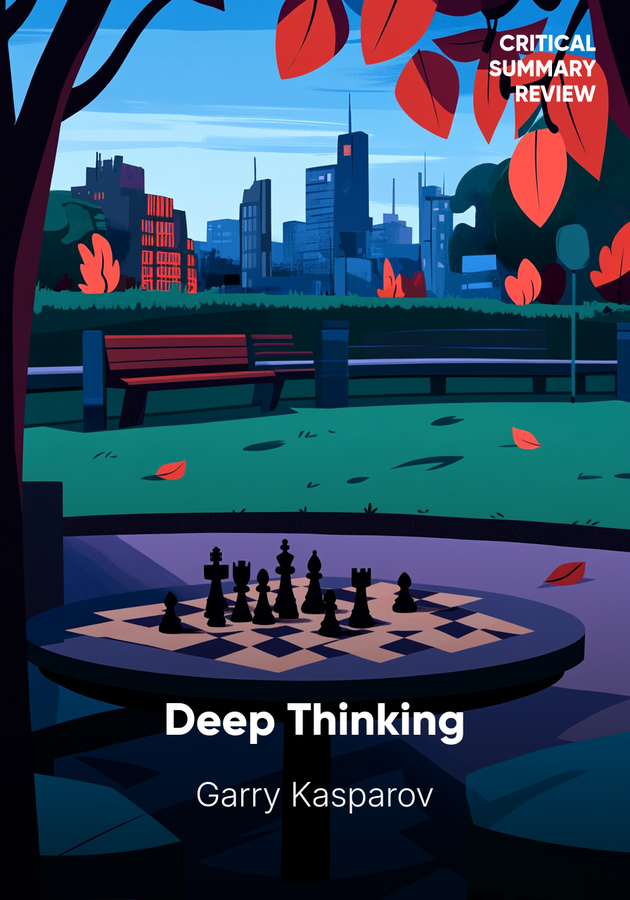 Book cover of Deep Thinking by Garry Kasparov — critical summary review on 12min