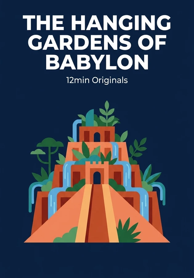 Book cover of The Hanging Gardens of Babylon by 12min Originals — critical summary review on 12min