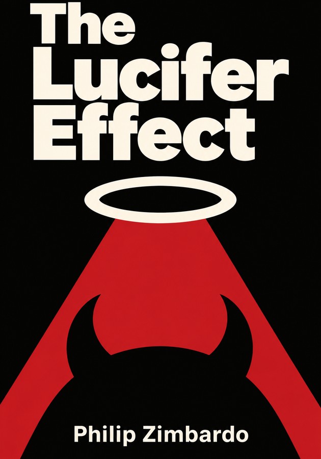 Book cover of The Lucifer Effect by Philip Zimbardo — critical summary review on 12min