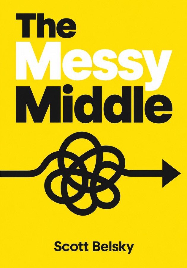 Book cover of The Messy Middle by Scott Belsky — critical summary review on 12min