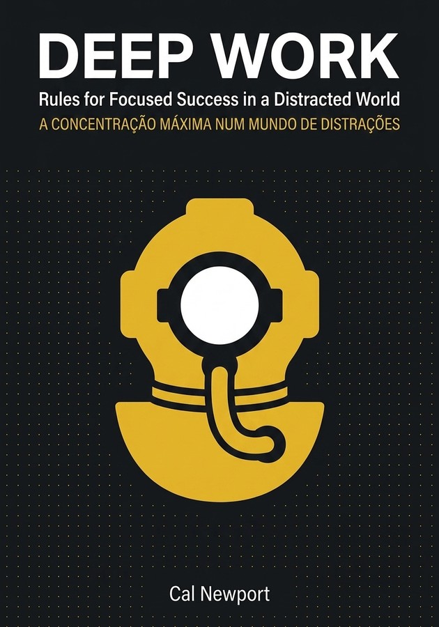 Capa do livro Deep Work - Rules for Focused Success in a Distracted World, de Cal Newport — resumo e resenha crítica no 12min