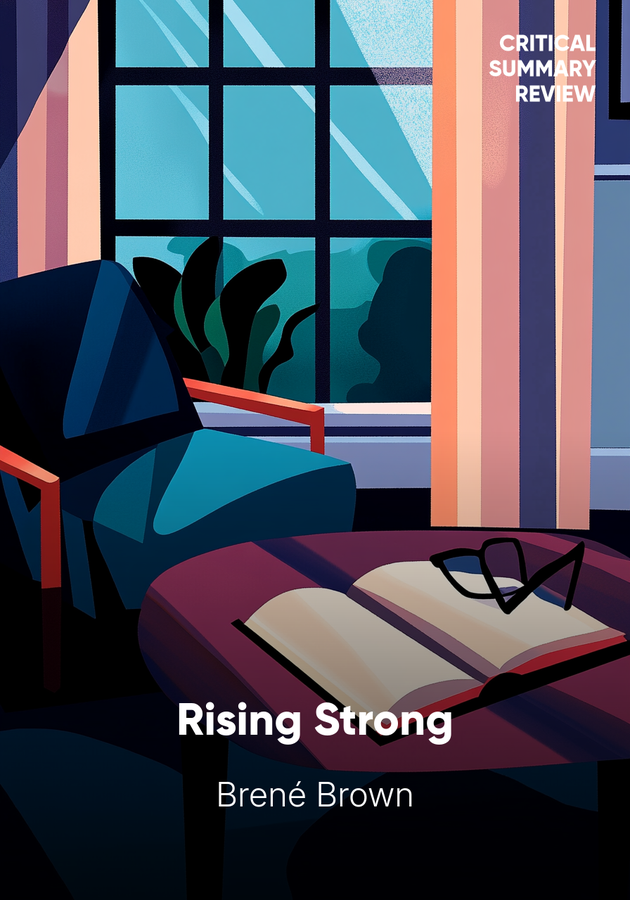 Book cover of Rising Strong by Brené Brown — critical summary review on 12min