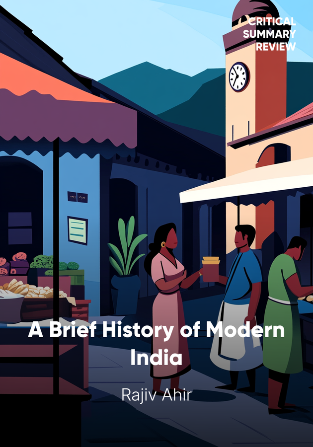 Book cover of A Brief History of Modern India by Rajiv Ahir — critical summary review on 12min