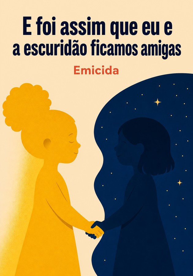 Capa do livro E foi assim que eu e a escuridão ficamos amigas, de Emicida — resumo e resenha crítica no 12min