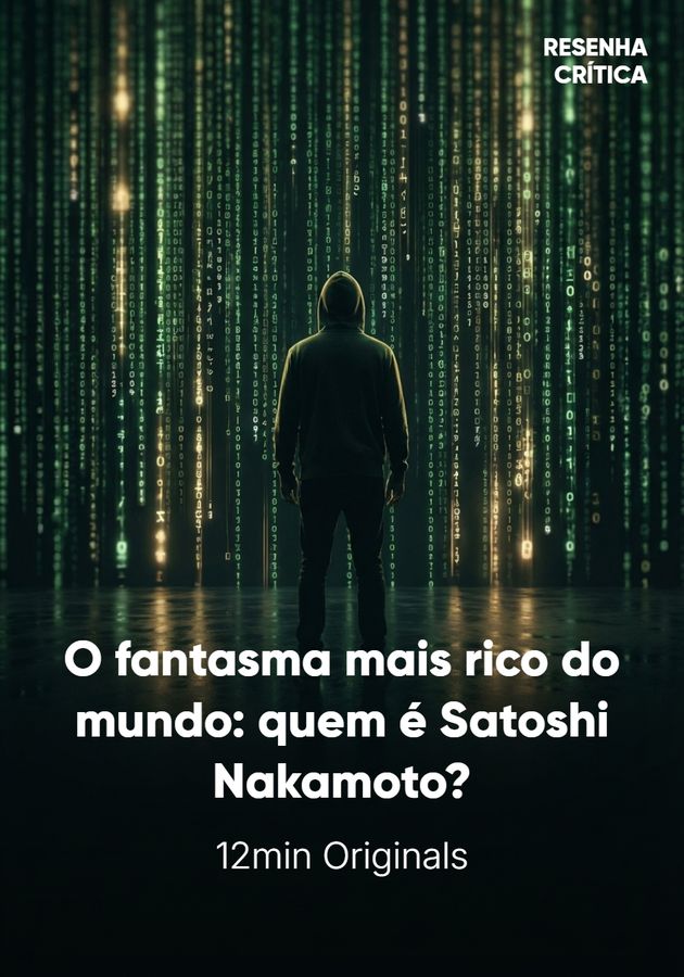 Capa do livro O fantasma mais rico do mundo: quem é Satoshi Nakamoto?, de 12min Originals — resumo e resenha crítica no 12min
