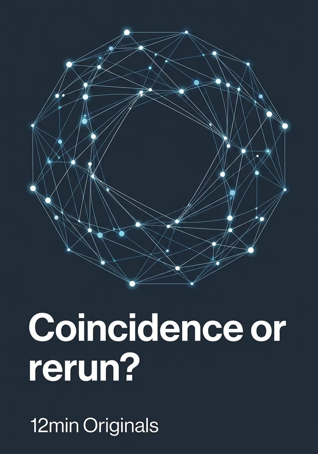 Book cover of Coincidence or rerun? by 12min Originals — critical summary review on 12min