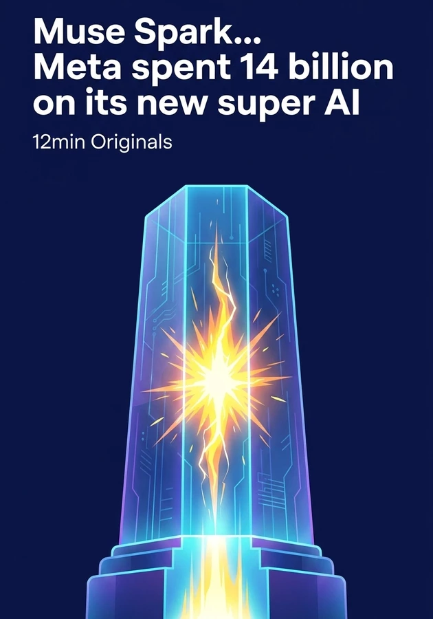 Book cover of Muse Spark... Meta spent 14 billion on its new super AI by 12min Originals — critical summary review on 12min