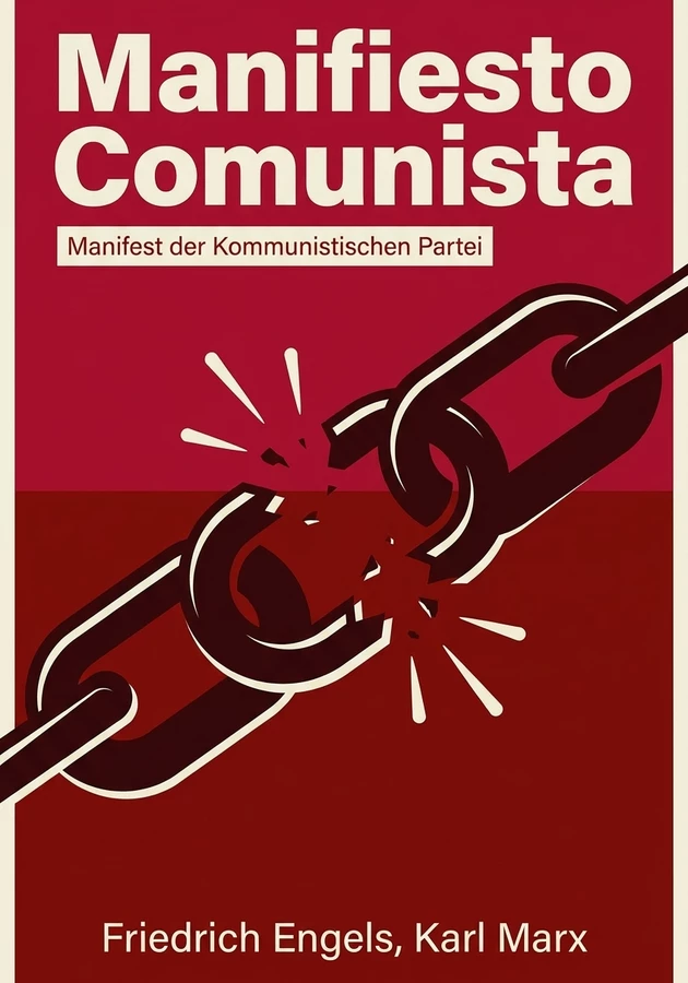 Portada del libro Manifiesto Comunista, de Friedrich Engels & Karl Marx — resumen crítico y reseña en 12min