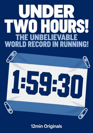 Book cover of UNDER TWO HOURS! THE UNBELIEVABLE WORLD RECORD IN RUNNING! by 12min Originals — critical summary review on 12min