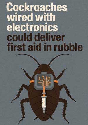 Book cover of Cockroaches wired with electronics could deliver first aid in rubble by 12min Originals — critical summary review on 12min