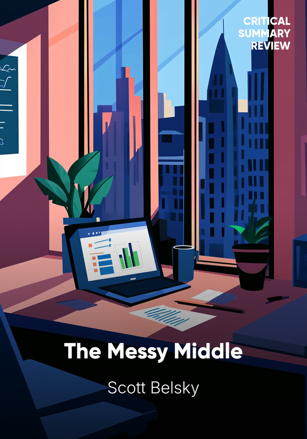 Book cover of The Messy Middle by Scott Belsky — critical summary review on 12min
