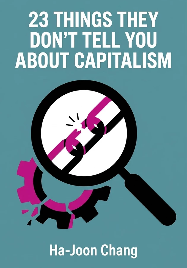 Book cover of 23 Things They Don't Tell You About Capitalism by Ha-Joon Chang — critical summary review on 12min