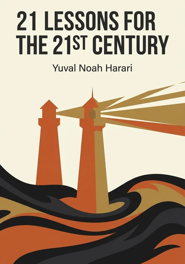 Book cover of 21 Lessons for the 21st Century by Yuval Noah Harari — critical summary review on 12min