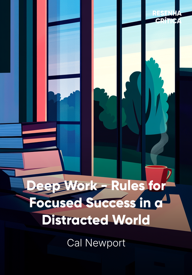 Capa do livro Deep Work - Rules for Focused Success in a Distracted World, de Cal Newport — resumo e resenha crítica no 12min