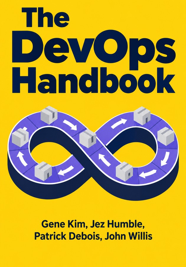 Book cover of The DevOps Handbook by Gene Kim — critical summary review on 12min