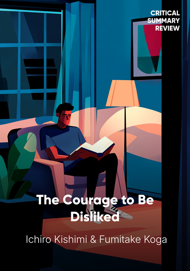 Book cover of The Courage to Be Disliked by Fumitake Koga &  Ichiro Kishimi — critical summary review on 12min