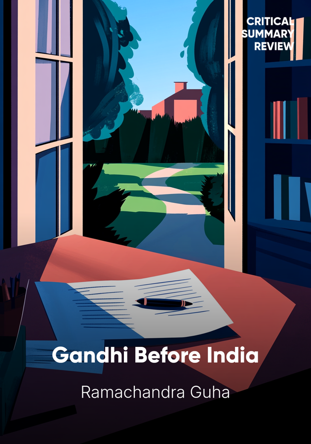 Book cover of Gandhi Before India by Ramachandra Guha — critical summary review on 12min