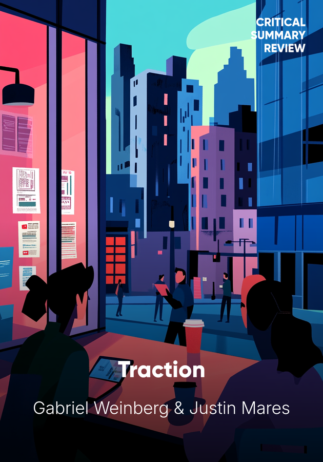 Book cover of Traction by Justin Mares — critical summary review on 12min