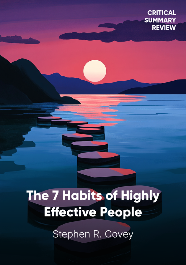 Book cover of The 7 Habits of Highly Effective People by Stephen R. Covey — critical summary review on 12min