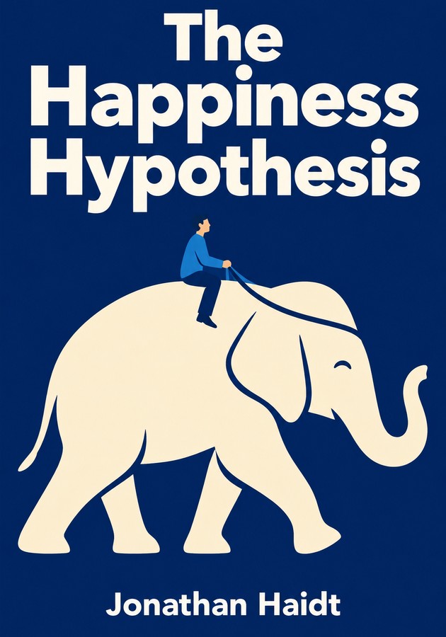 Book cover of The Happiness Hypothesis by Jonathan Haidt — critical summary review on 12min