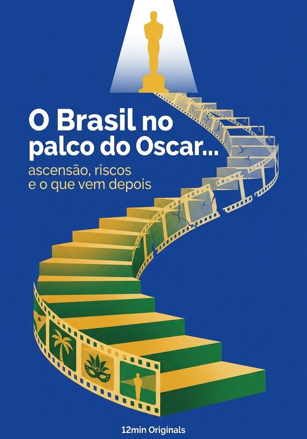 Capa do livro O Brasil no palco do Oscar... ascensão, riscos e o que vem depois, de 12min Originals — resumo e resenha crítica no 12min