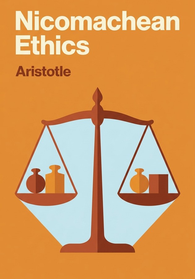 Book cover of Nicomachean Ethics  by Aristotle — critical summary review on 12min