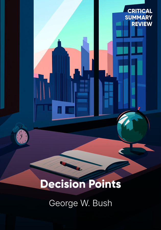 Book cover of Decision Points by George W. Bush — critical summary review on 12min