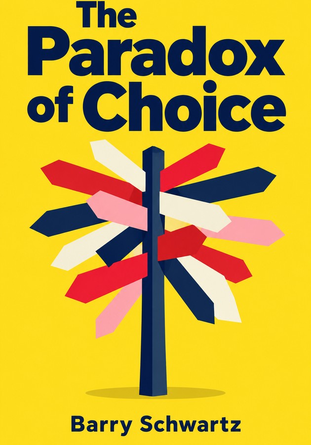 Book cover of The Paradox of Choice by Barry Schwartz — critical summary review on 12min