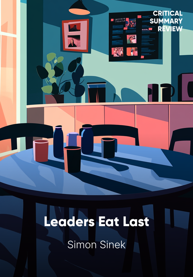 Book cover of Leaders Eat Last by Simon Sinek — critical summary review on 12min