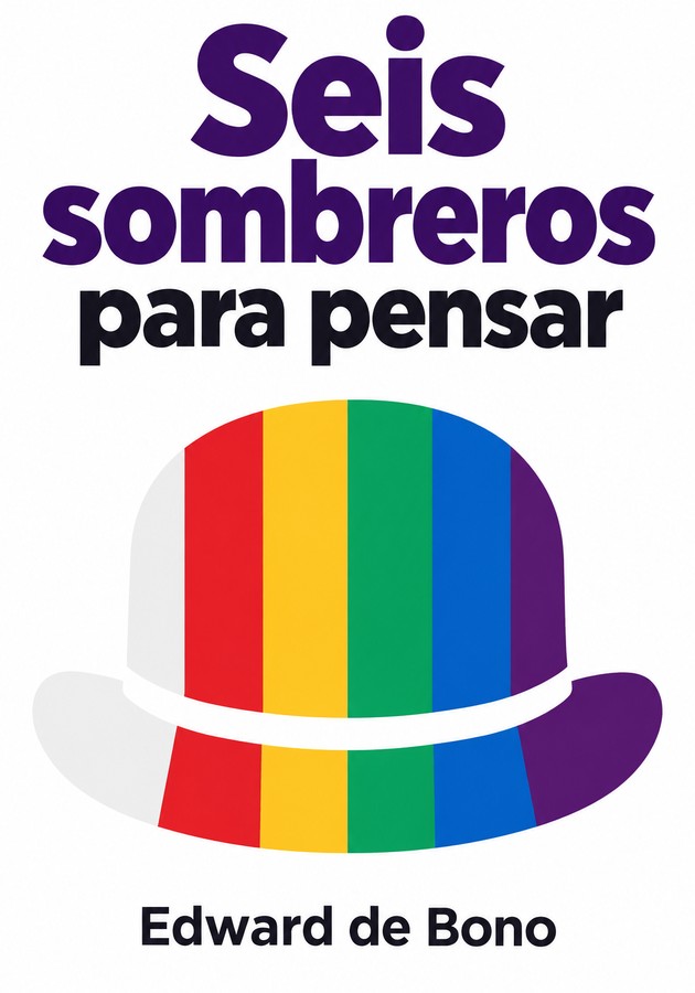 Portada del libro Seis sombreros para pensar, de Edward de Bono — resumen crítico y reseña en 12min