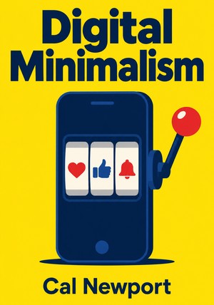 Book cover of Digital Minimalism by Cal Newport — critical summary review on 12min
