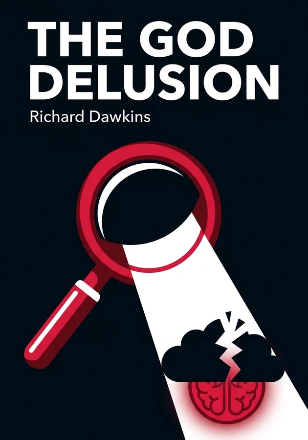 Book cover of The God Delusion by Richard Dawkins — critical summary review on 12min