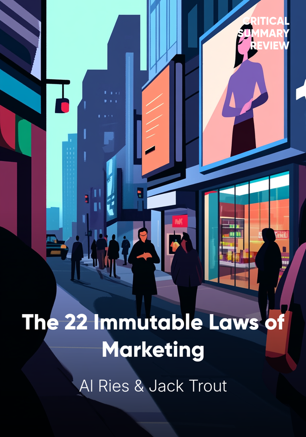 Book cover of The 22 Immutable Laws of Marketing by Al Ries — critical summary review on 12min