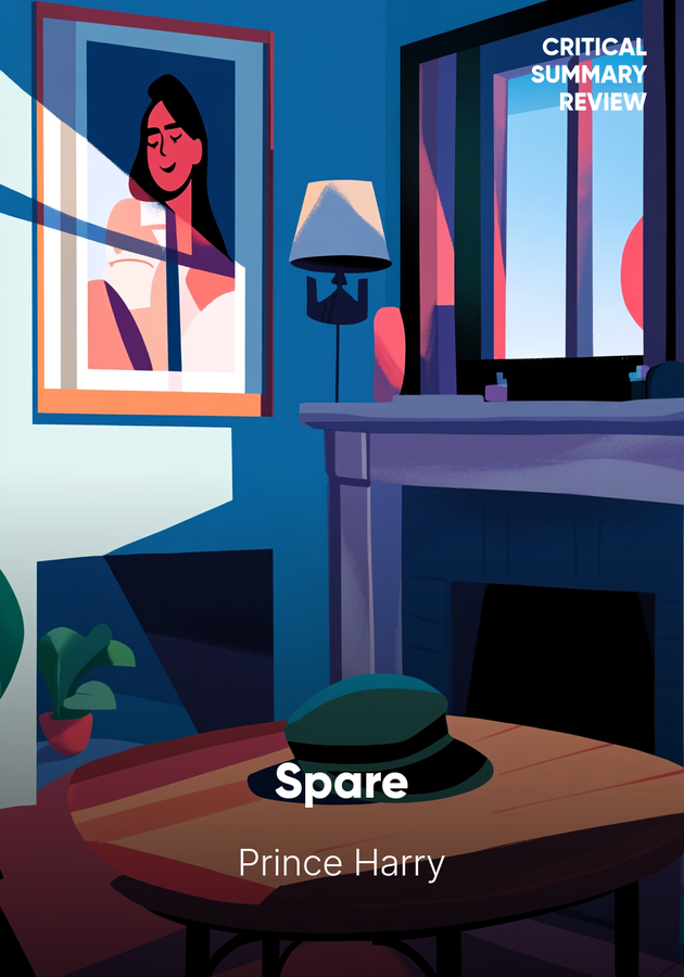 Book cover of Spare by Prince Harry — critical summary review on 12min
