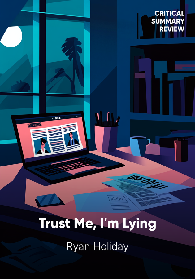 Book cover of Trust Me, I'm Lying by Ryan Holiday — critical summary review on 12min