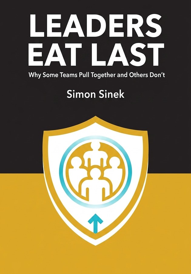 Book cover of Leaders Eat Last by Simon Sinek — critical summary review on 12min