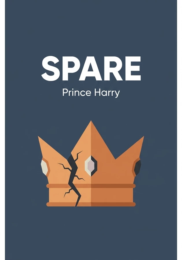 Book cover of Spare by Prince Harry — critical summary review on 12min